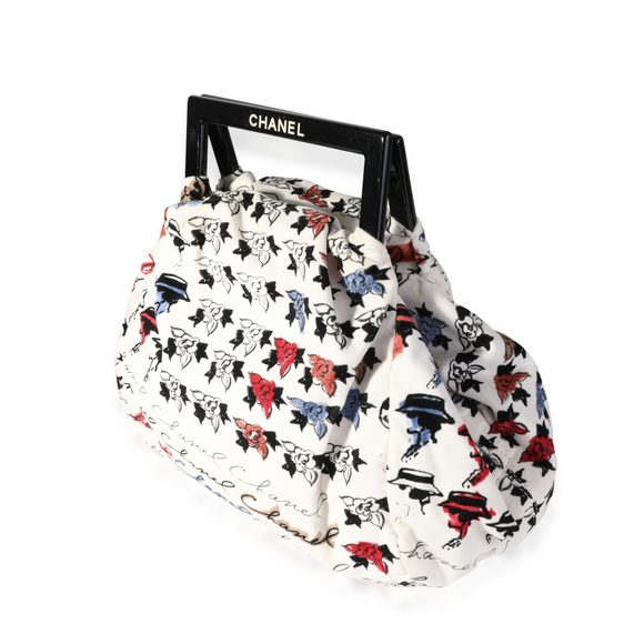 Chanel Camellia-Printed Velvet Frame Bag - Picture 2 of 7